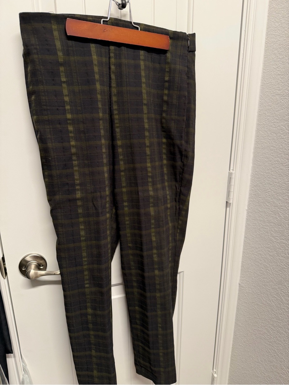 Worthington Olive Green and Black Plaid Trousers